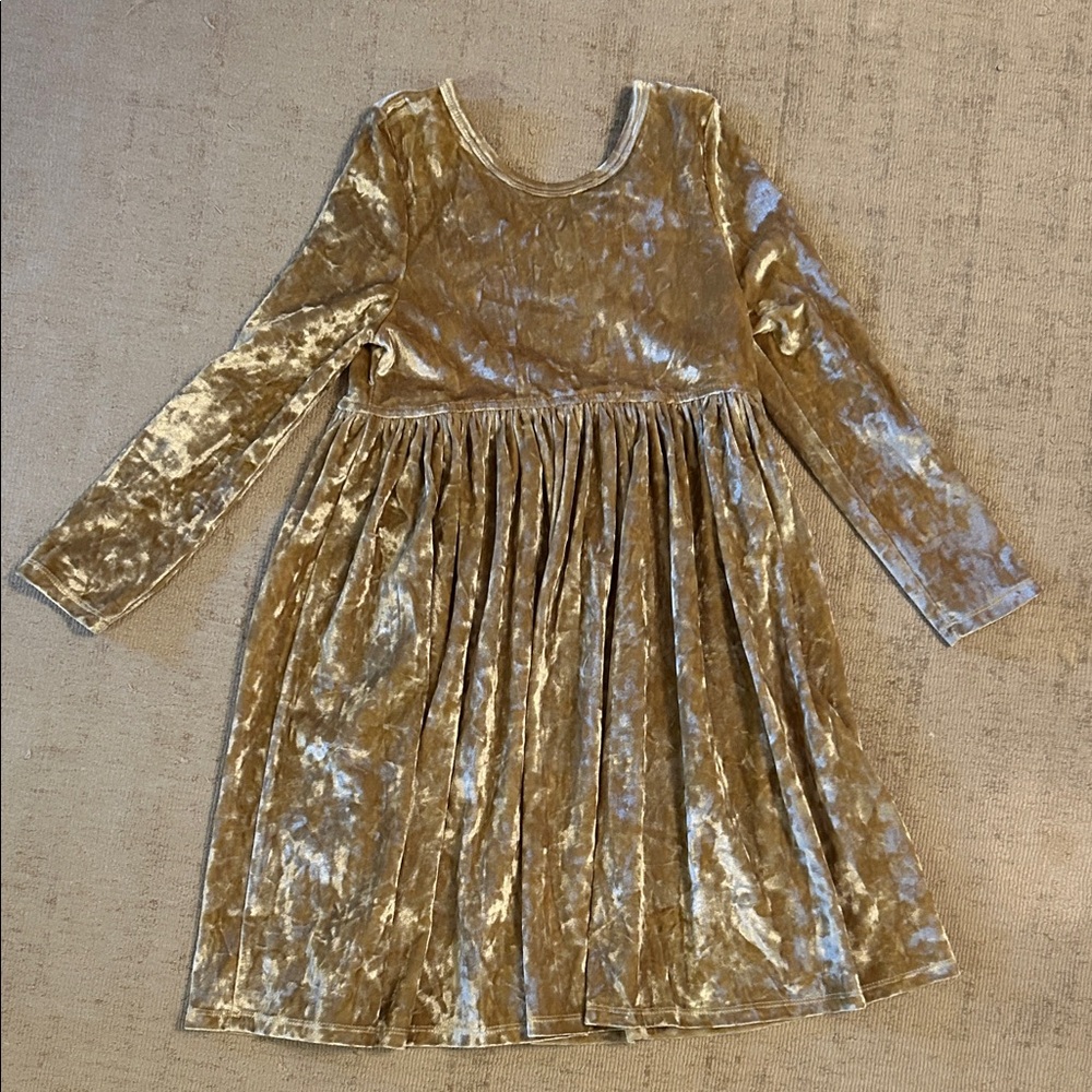 Pink Chicken Gold Velvet Dress